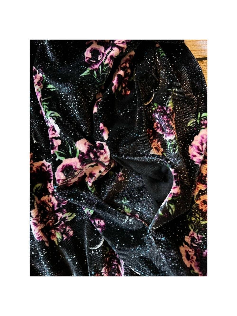 Hot Topic Roses & Moons Velvet Dress (Med) - Picture 5 of 9